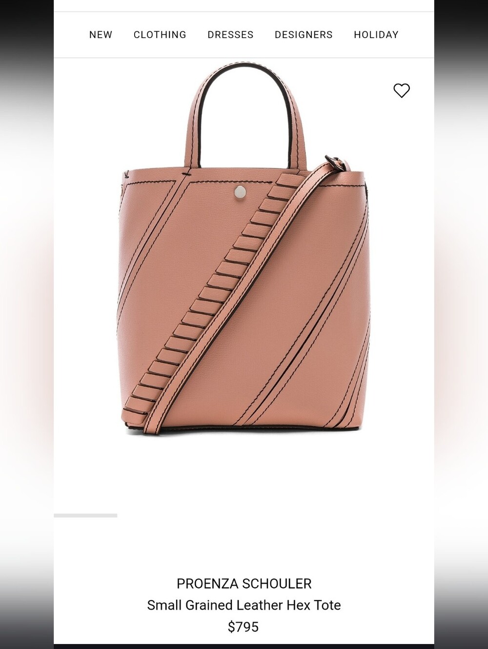 Proenza Schouler Blush Pink Leather Tote with Black Trim